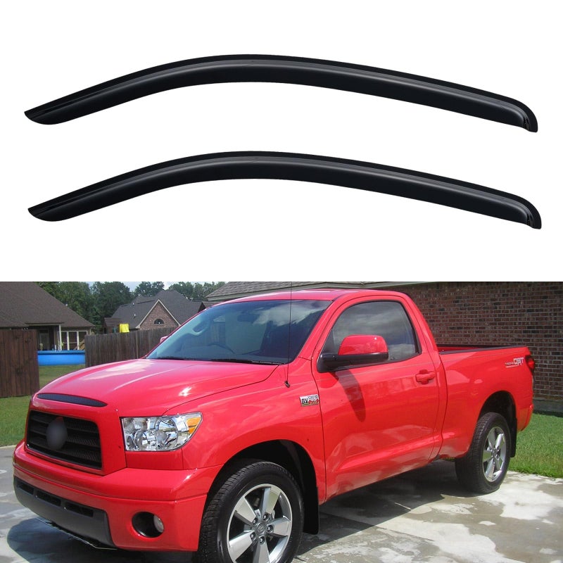 Window Visors Rain Guards for 20072017 Toyota Tundra Regular Cab OutChannel Window Vent Wind Deflectors Visors Shades for 0717 Tundra Regular Cab